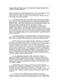 A Reply to Melanie Philips' Article in the Daily Mail
