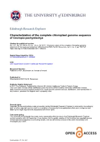 Characterization of the Complete Chloroplast Genome Sequence of Cecropia Pachystachya