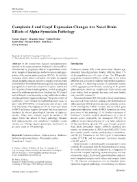 Complexin-1 and Foxp1 Expression Changes Are Novel Brain Effects of Alpha-Synuclein Pathology