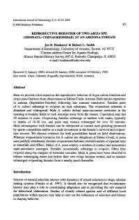 Reproductive Behavior of Two Argia Spp