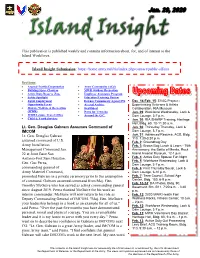 This Publication Is Published Weekly and Contains Information About, For, and of Interest to the Island Workforce