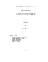 UNIVERSITY of CALIFORNIA, SAN DIEGO the Ethics of Distribution a Dissertation Submitted in Partial Satisfaction of the Requirem