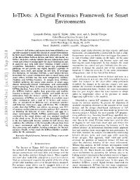 A Digital Forensics Framework for Smart Environments