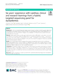 Clinical and Research Learnings from a Hybrid, Targeted Sequencing Panel for Dyslipidemias Jacqueline S