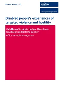 Disabled People's Experiences of Targeted Violence and Hostility