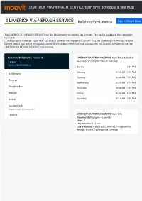 LIMERICK VIA NENAGH SERVICE Train Time Schedule & Line Route