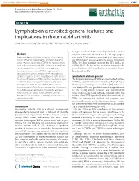 Lymphotoxin Α Revisited: General Features and Implications in Rheumatoid Arthritis
