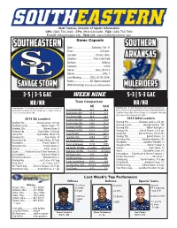 Southeastern.Com Game Capsule Southern Southeastern Date