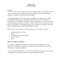 Toolbox Talk Carbon Monoxide Overview Carbon Monoxide Is A