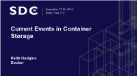 Current Events in Container Storage