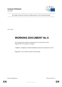 EN EN WORKING DOCUMENT No 9