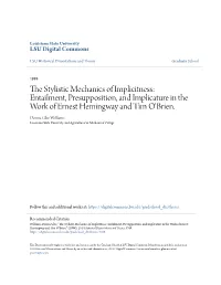 Entailment, Presupposition, and Implicature in the Work of Ernest Hemingway and Tim O'brien