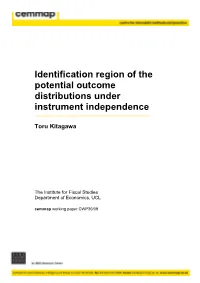 Identification Region of the Potential Outcome Distributions Under