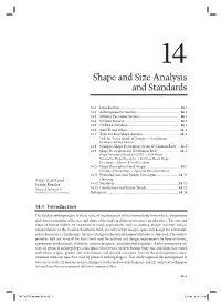 Shape and Size Analysis and Standards