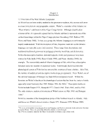 1 Chapter 1 Introduction 1.1 Overview of the West Atlantic Languages As Wolof Has Not Been Widely Studied in the Generative Trad