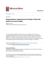 Applying Document Design to Online Help Systems to Increase Usability