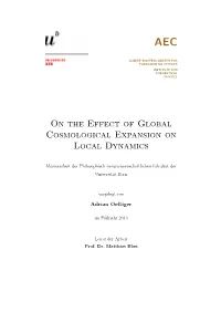 On the Effect of Global Cosmological Expansion on Local Dynamics