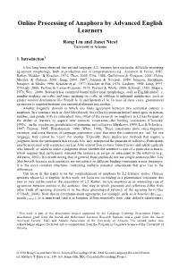 Online Processing of Anaphora by Advanced English Learners