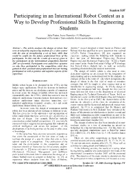 Participating in an International Robot Contest As a Way to Develop Professional Skills in Engineering Students
