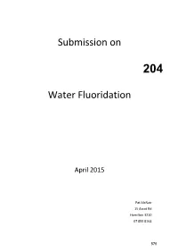 Submission on Water Fluoridation