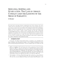 The Law of Armed Conflict and the Lessons of the Siege of Sarajevo