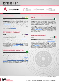 20/2020 List of Press Freedom's Digital Predators