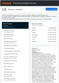 45 Bus Time Schedule & Line Route