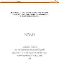 Blogging As Collective Action: the Role of Collective Identity and Social Networks in Engendering Change