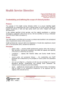 Credentialing and Defining the Scope of Clinical Practice