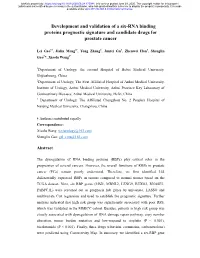 Development and Validation of a Six-RNA Binding Proteins Prognostic Signature and Candidate Drugs for Prostate Cancer