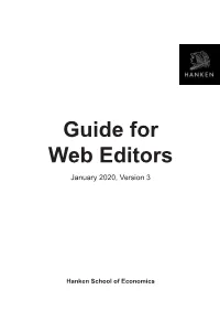 Guide for Web Editors January 2020, Version 3
