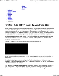 Here Is No Http Protocol in Front, and the Www Part of the Address Is Shown in Lighter Colors