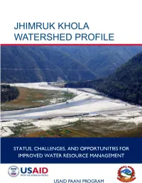 Jhimruk Khola Watershed Profile: Status, Challenges, and Opportunities for Improved Water Resource Management