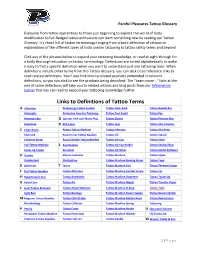 Links to Definitions of Tattoo Terms