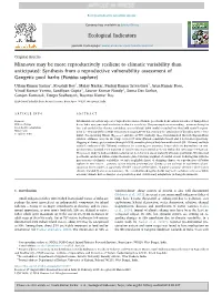 Minnows May Be More Reproductively Resilient to Climatic Variability Than Anticipated Synthesis from a Reproductive Vulnerabili