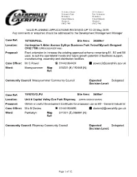 Of 12 VALID PLANNING APPLICATIONS RECEIVED up to 22 May 2019 Any Comments Or Enquiries Should Be Addressed to the Develop