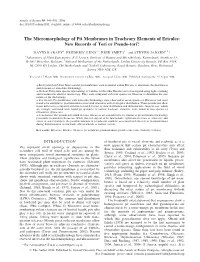 The Micromorphology of Pit Membranes in Tracheary Elements of Ericales: New Records of Tori Or Pseudo-Tori?