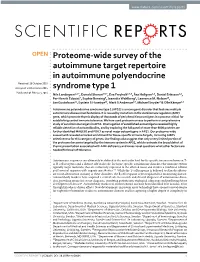 Proteome-Wide Survey of the Autoimmune Target Repertoire In