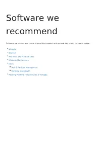 Software We Recommend