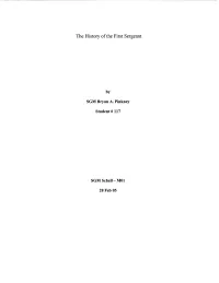 The History of the First Sergeant