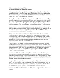 1 a Conversation with Danny O'keefe by Frank Goodman