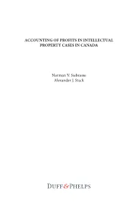 Accounting of Profits Calculations in Intellectual Property Cases in Canada.Pdf