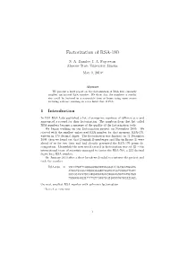 Factorization of RSA-180