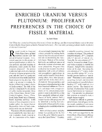 Npr 2.1: Enriched Uranium Versus Plutonium