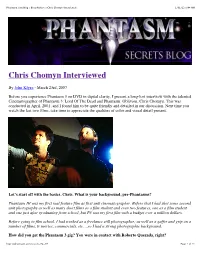 Phantasm.Com Blog » Blog Archive » Chris Chomyn Interviewed 1/31/12 9:44 AM