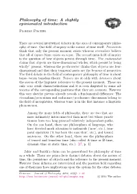 Philosophy of Time: a Slightly Opinionated Introduction