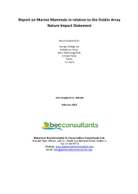 Report on Marine Mammals in Relation to the Dublin Array Natura Impact Statement