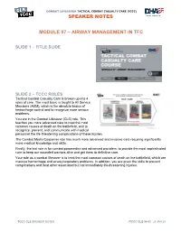 Speaker Notes Module 07 – Airway Management In