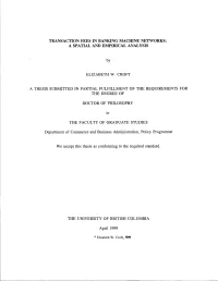 Transaction Fees in Banking Machine Networks: a Spatial and Empirical Analysis