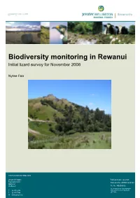 Biodiversity Monitoring in Rewanui Initial Lizard Survey for November 2008